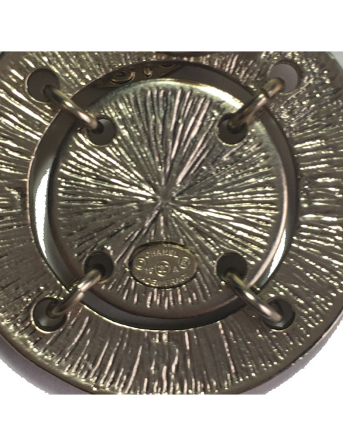 Collier CHANEL en métal couleur or pâle