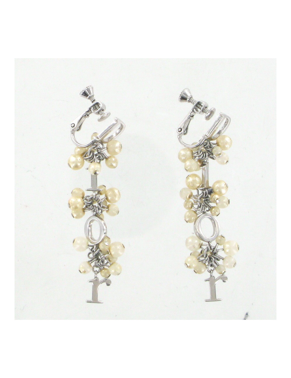 Clips DIOR perles blanches