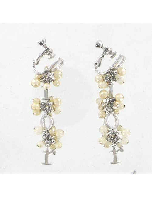 Clips DIOR perles blanches