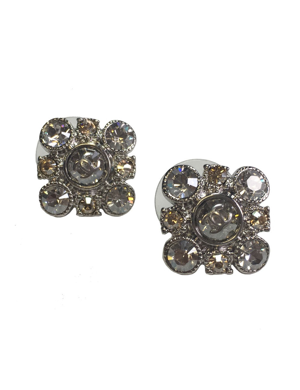 Chanel studs earrings set with brilliants