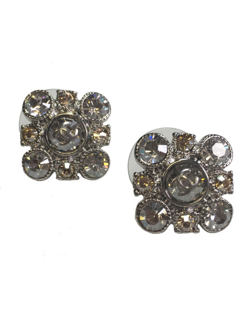 Chanel studs earrings set with brilliants