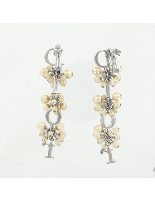 Clips DIOR perles blanches