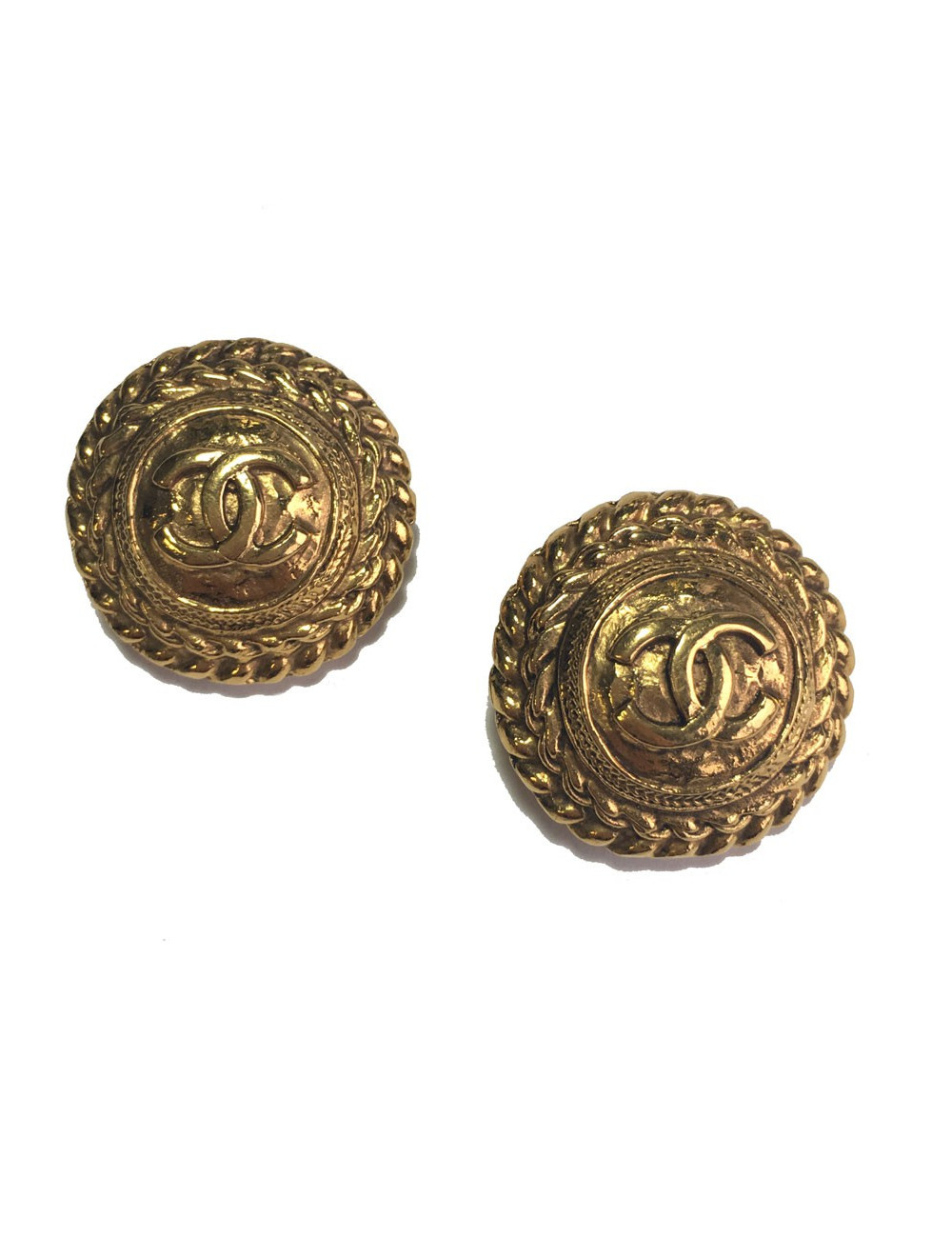 Clips CHANEL Vintage gold metal earrings