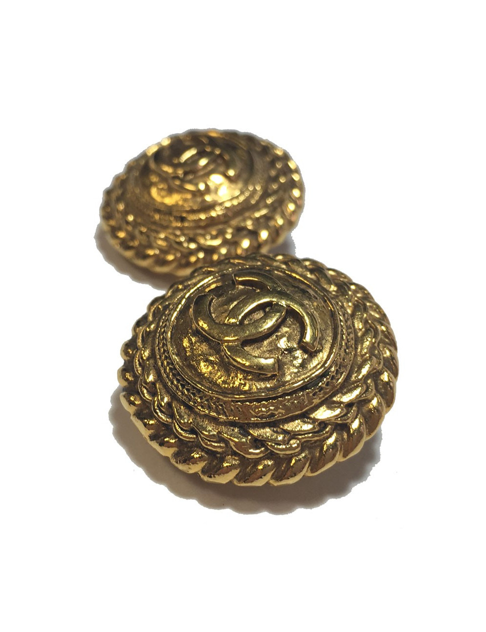 Clips CHANEL Vintage gold metal earrings