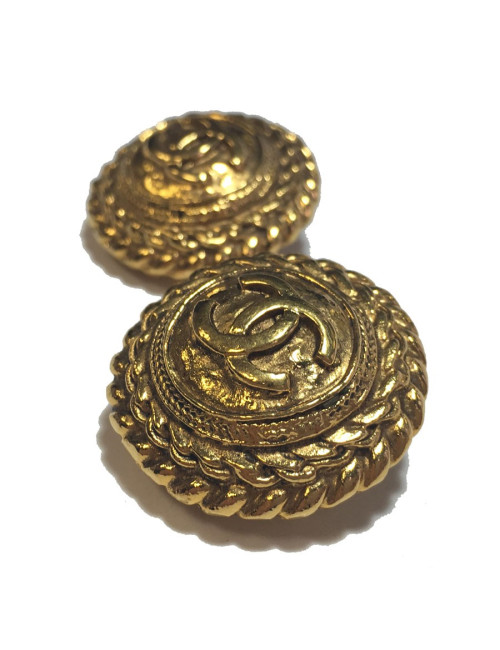 Clips CHANEL Vintage gold metal earrings