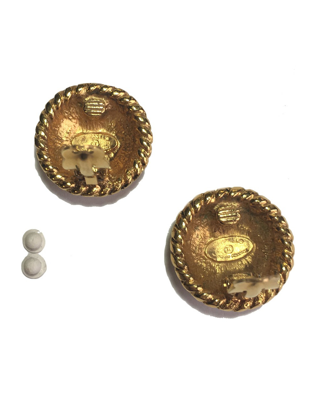 Boucles d'oreille clips CHANEL Vintage en métal doré