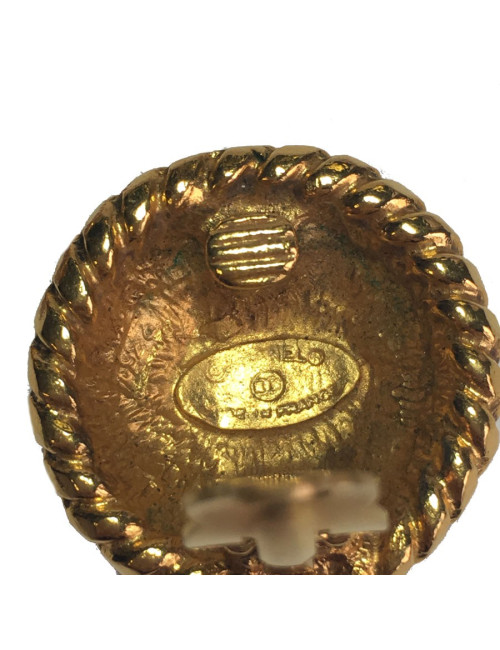 Boucles d'oreille clips CHANEL Vintage en métal doré