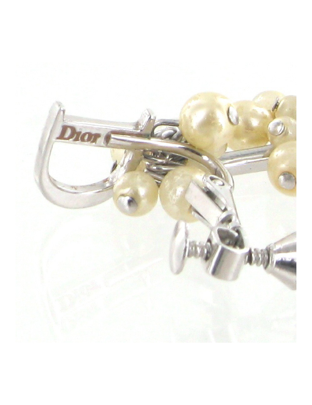 Clips DIOR perles blanches