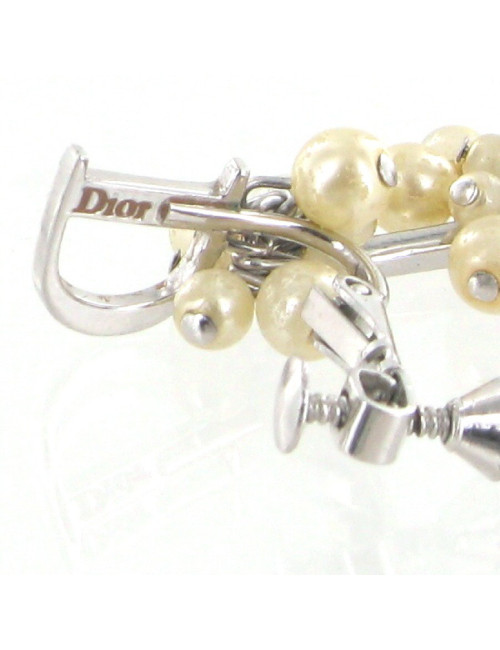 Clips DIOR perles blanches