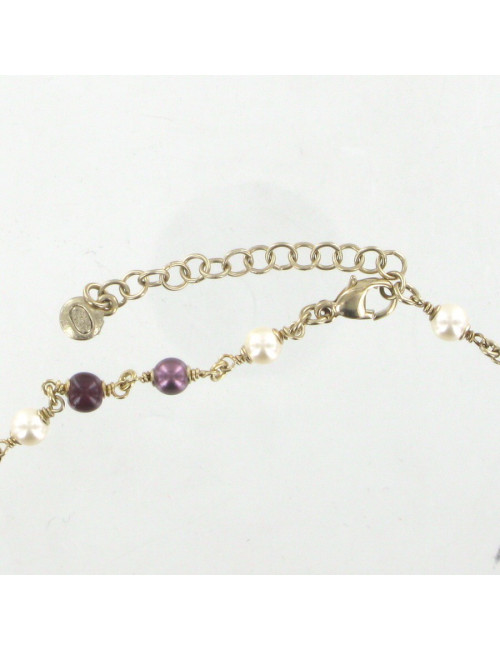 Sautoir CHANEL triple rangs perles et camélias