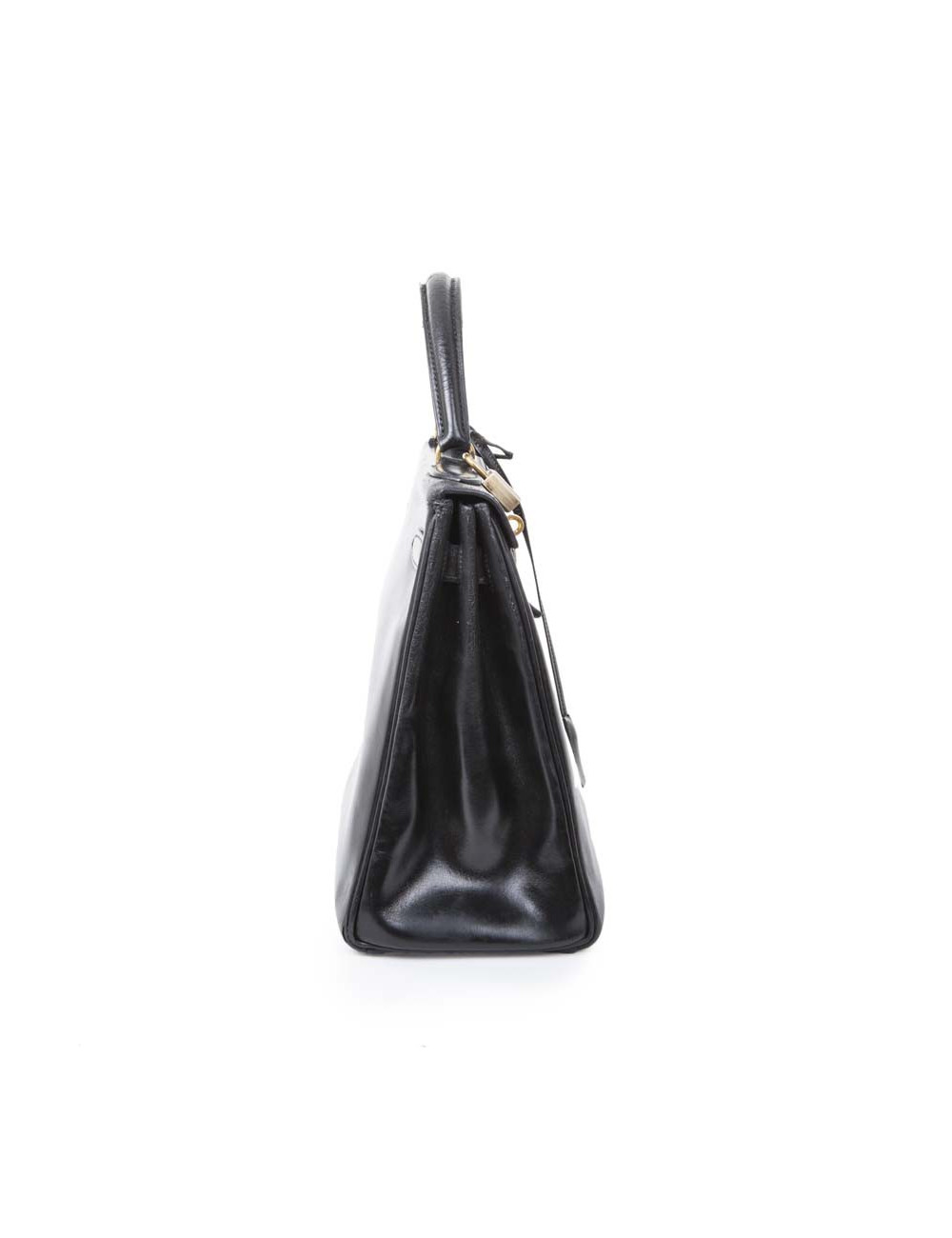 HERMES vintage Kelly 32 bag in black box leather