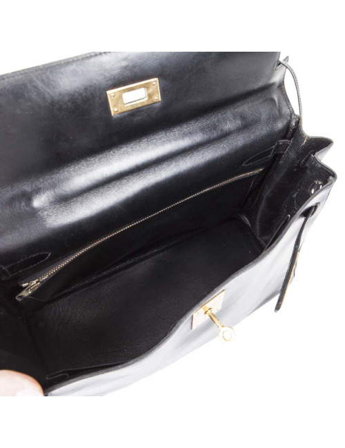  reparation Sac Kelly 32 HERMES cuir box noir