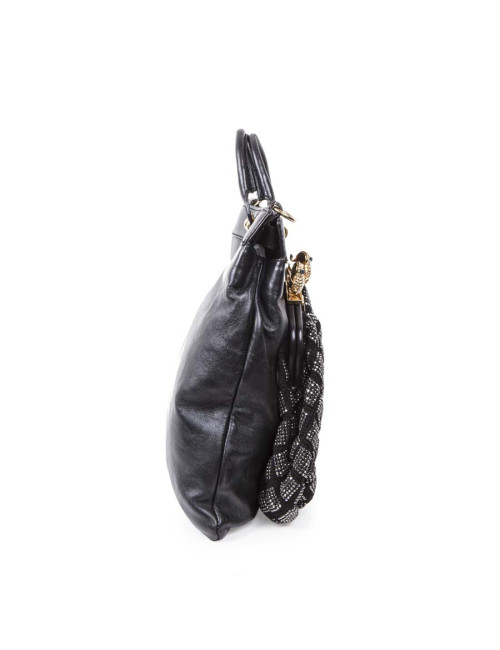 Sac MARC JACOBS cuir noir et strass 