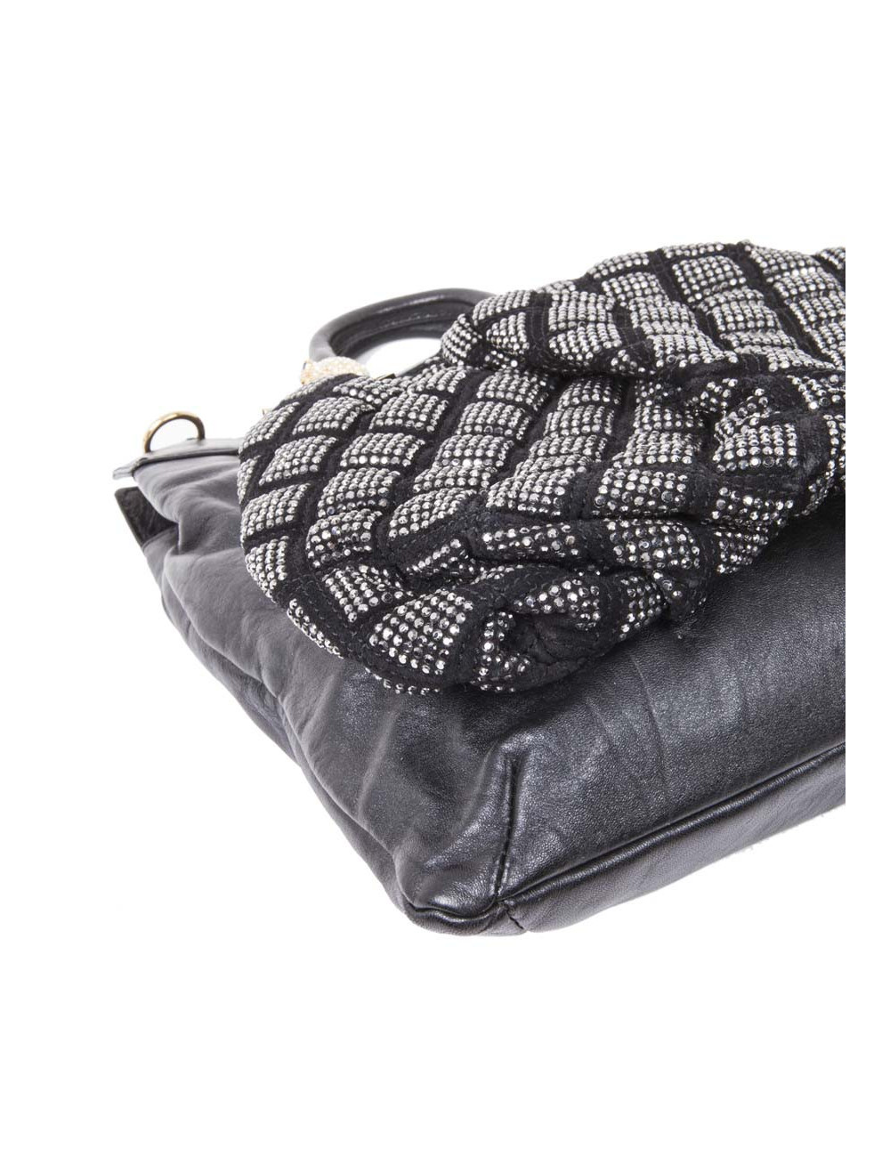 Sac MARC JACOBS cuir noir et strass 