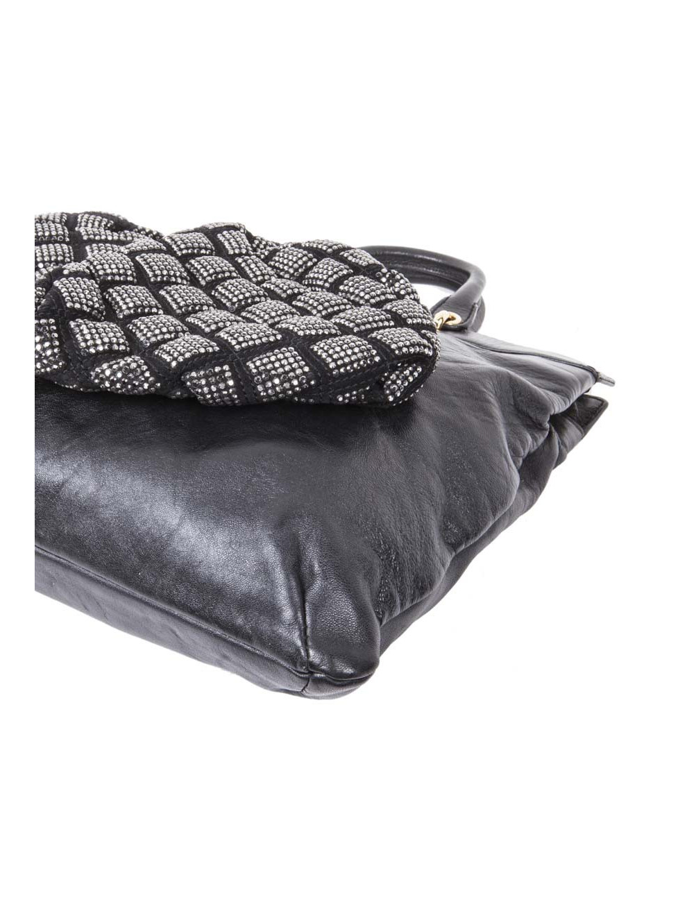 Sac MARC JACOBS cuir noir et strass 