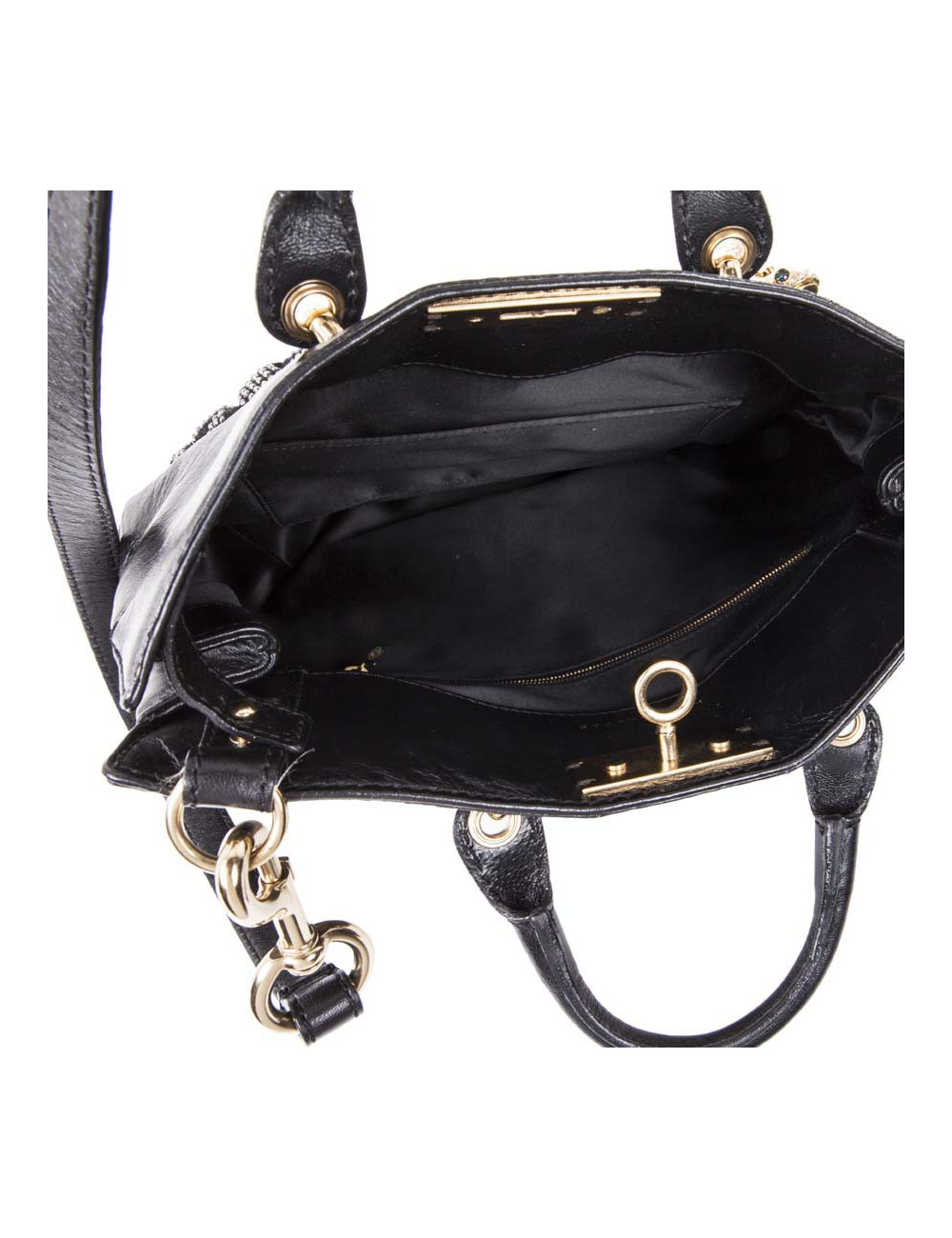 Sac MARC JACOBS cuir noir et strass 