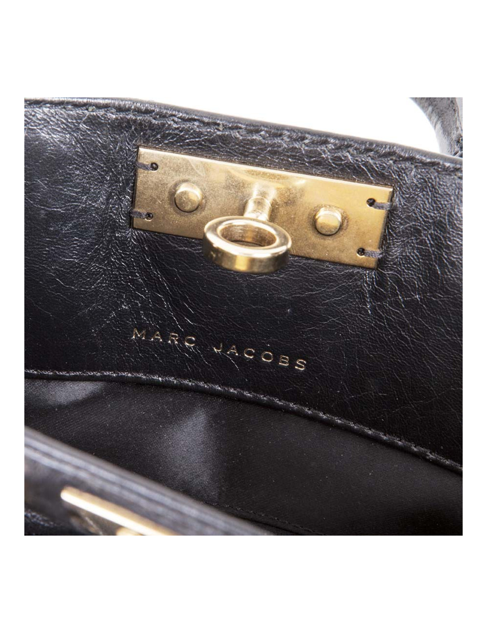 Sac MARC JACOBS cuir noir et strass 