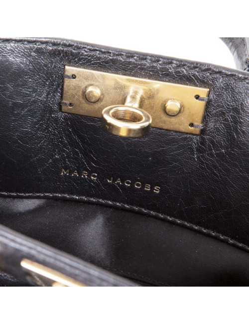 Sac MARC JACOBS cuir noir et strass 