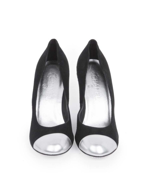 Escarpins CHANEL T veau velours noir