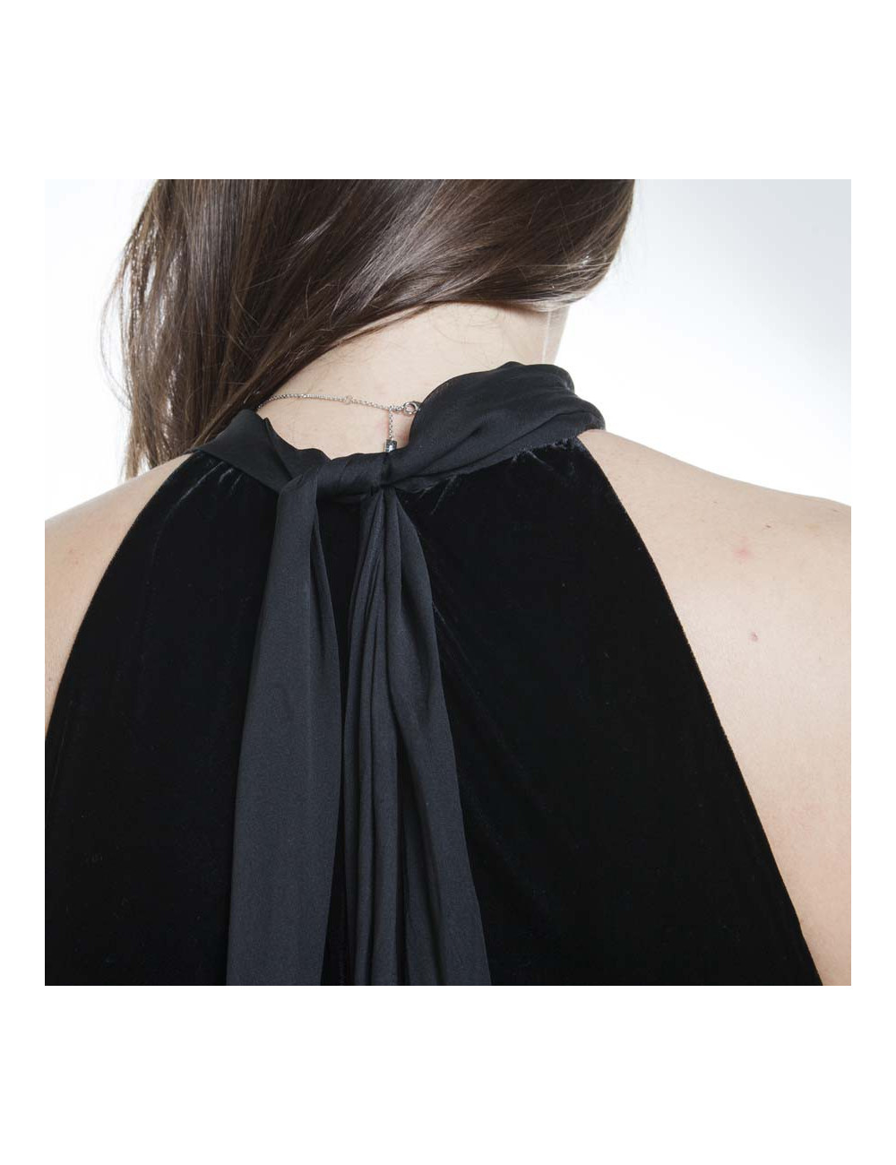 Dress JEAN PAUL GAULTIER T36 en velvet of silk and Black Lace