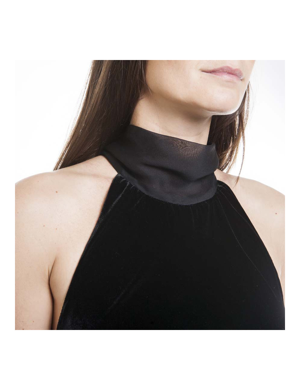 Dress JEAN PAUL GAULTIER T36 en velvet of silk and Black Lace