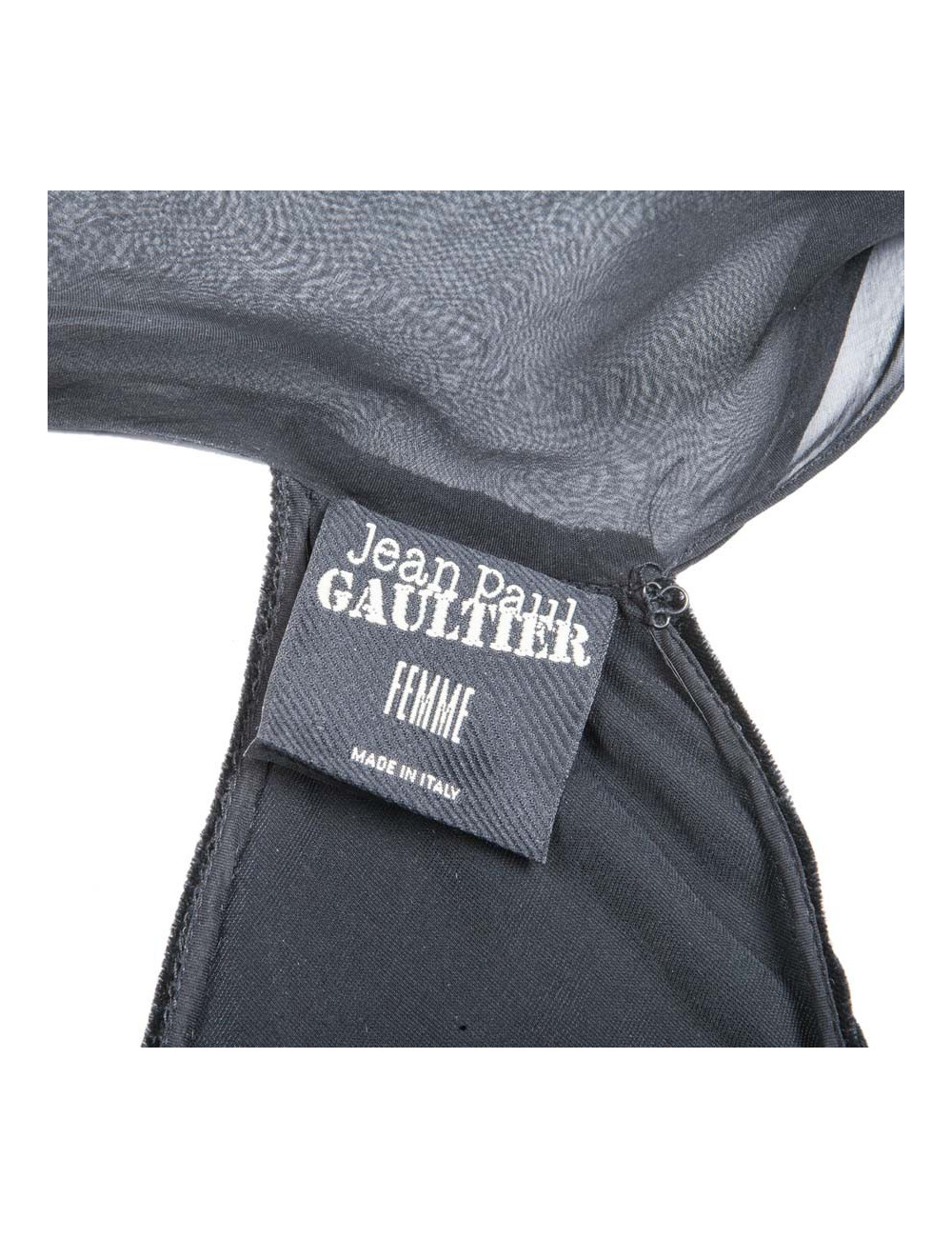 Dress JEAN PAUL GAULTIER T36 en velvet of silk and Black Lace