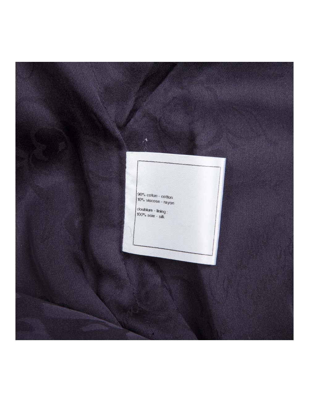 Robe CHANEL T 38 Tweed noir et violet