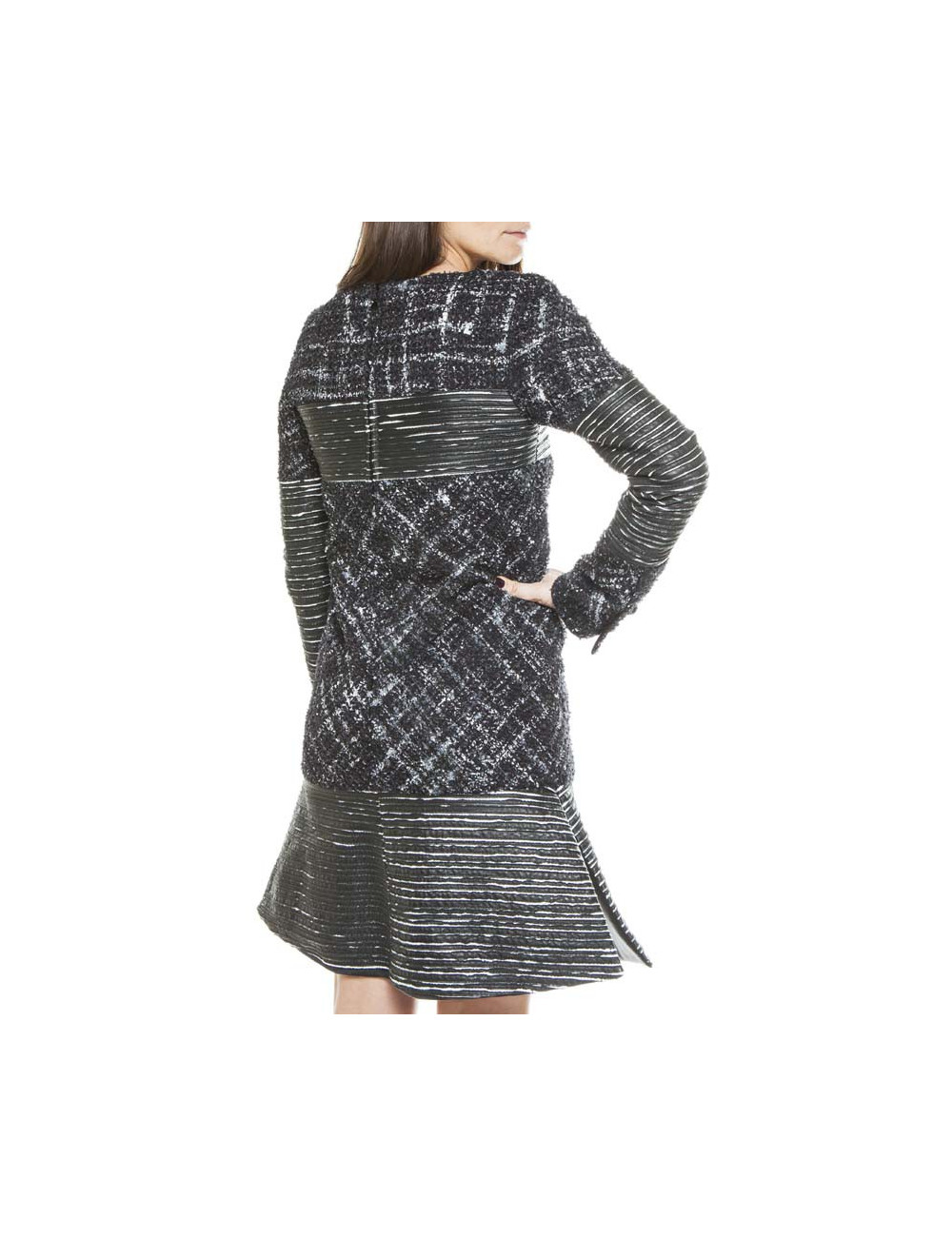 Robe CHANEL cuir et tweed