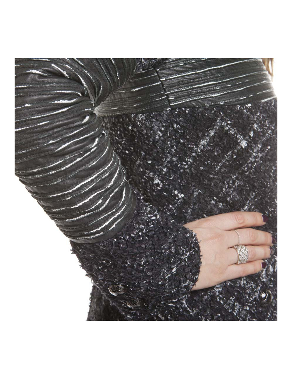 Robe CHANEL cuir et tweed