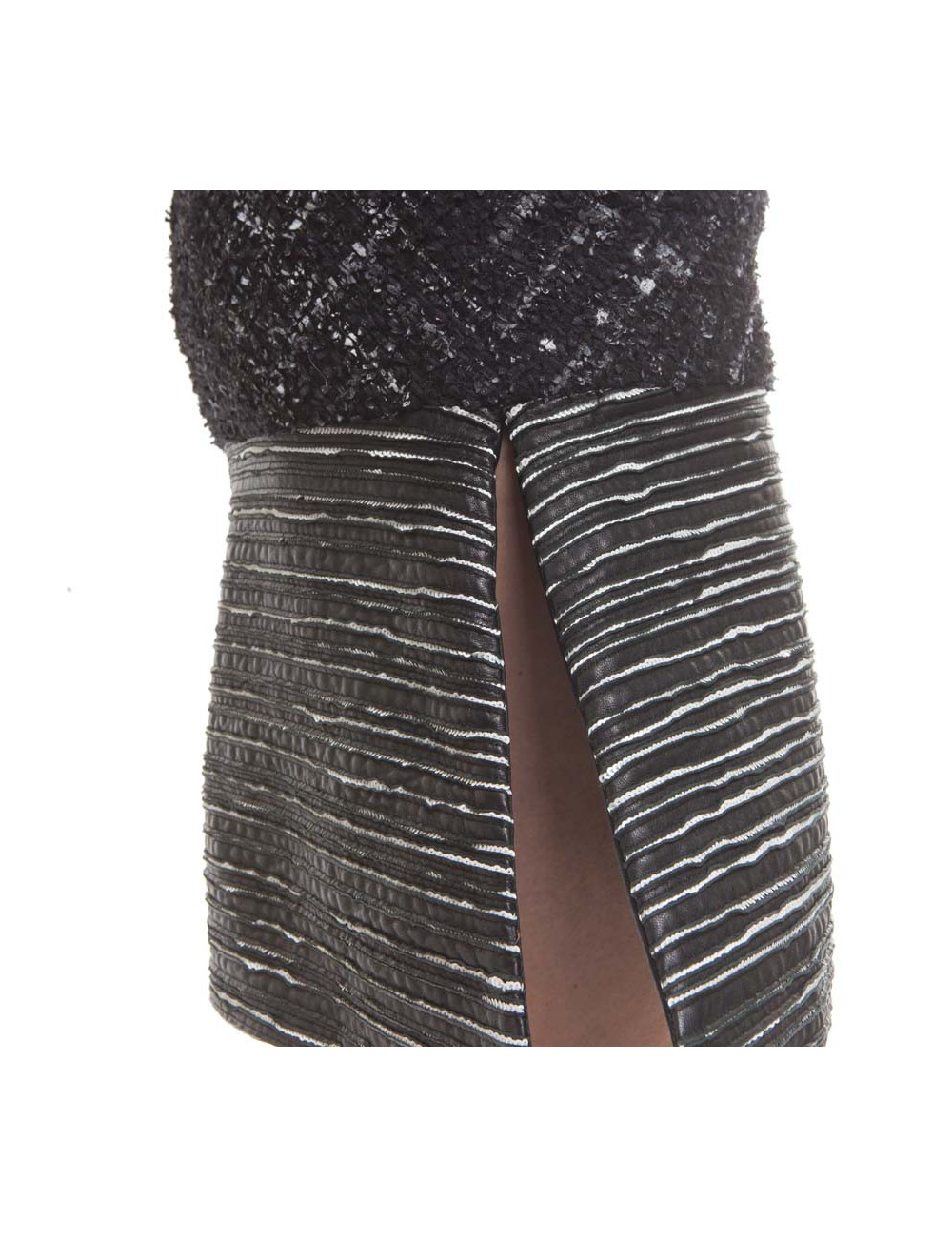 Robe CHANEL cuir et tweed