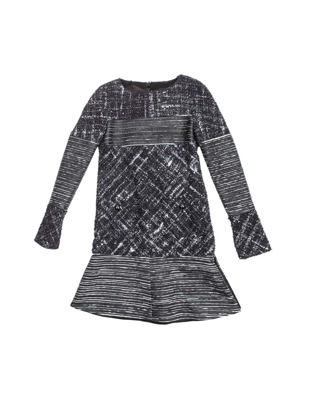 Robe CHANEL cuir et tweed