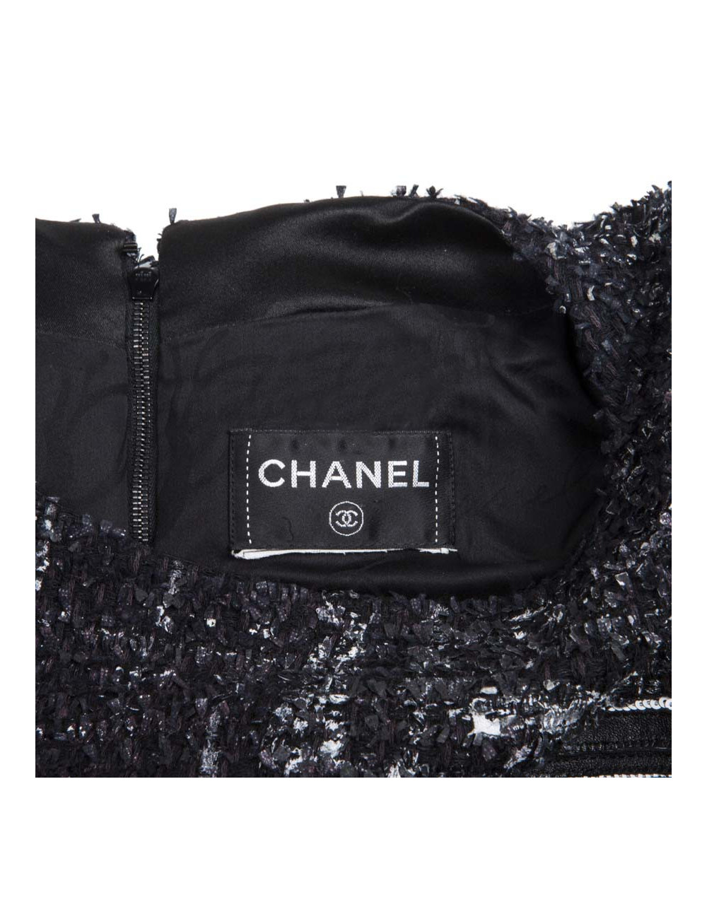 Robe CHANEL cuir et tweed