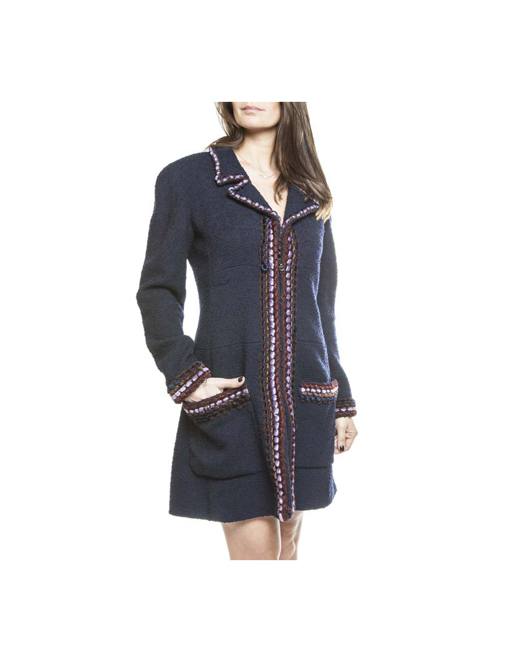 Manteau CHANEL bleu marine 