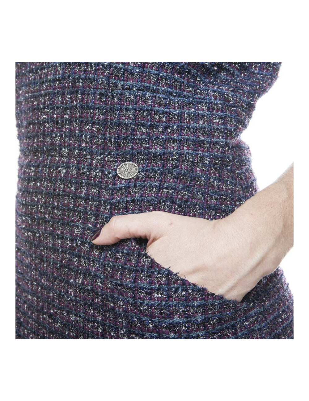 Robe CHANEL tweed violet T42