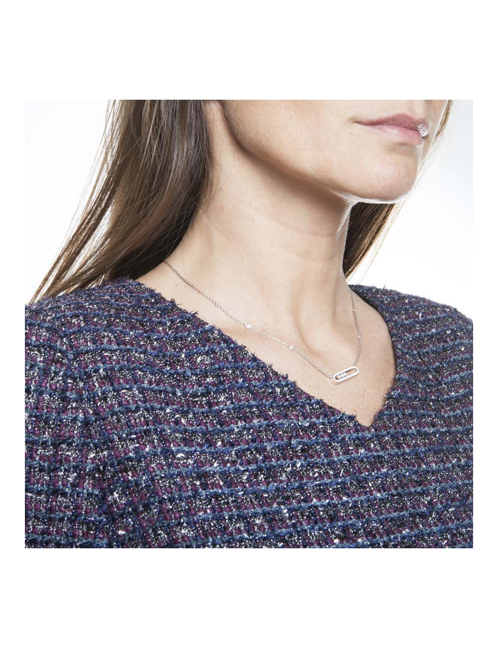 Dress CHANEL tweed purple money T42