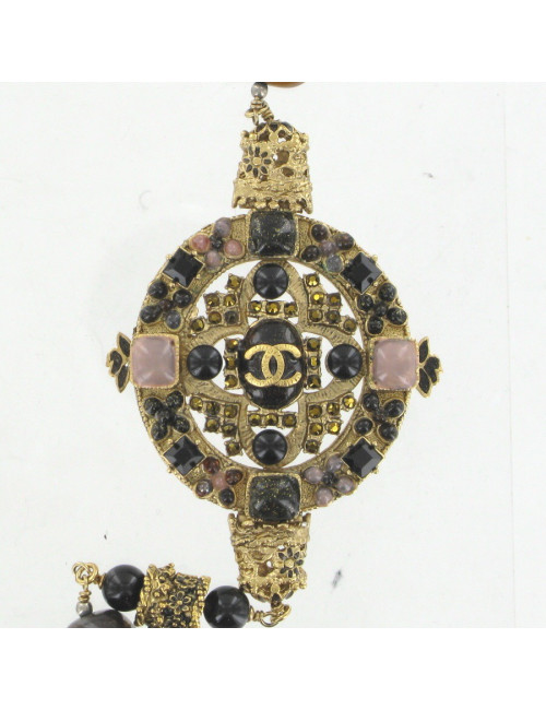 Sautoir CHANEL pierres multicolores