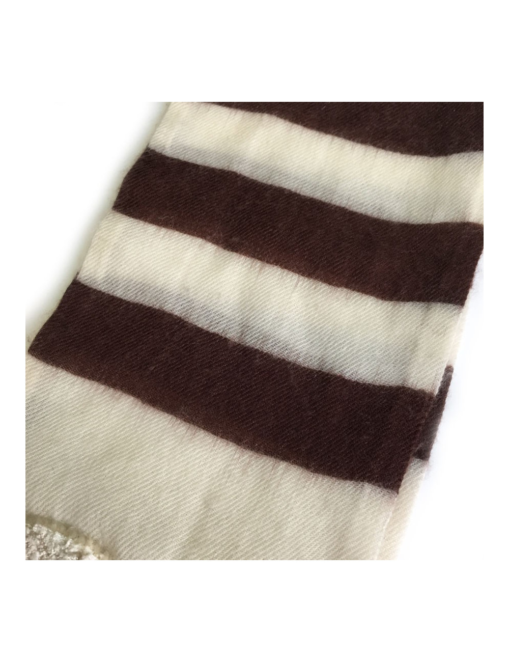 CHANEL striped Brown and Ecru cashmere scarf