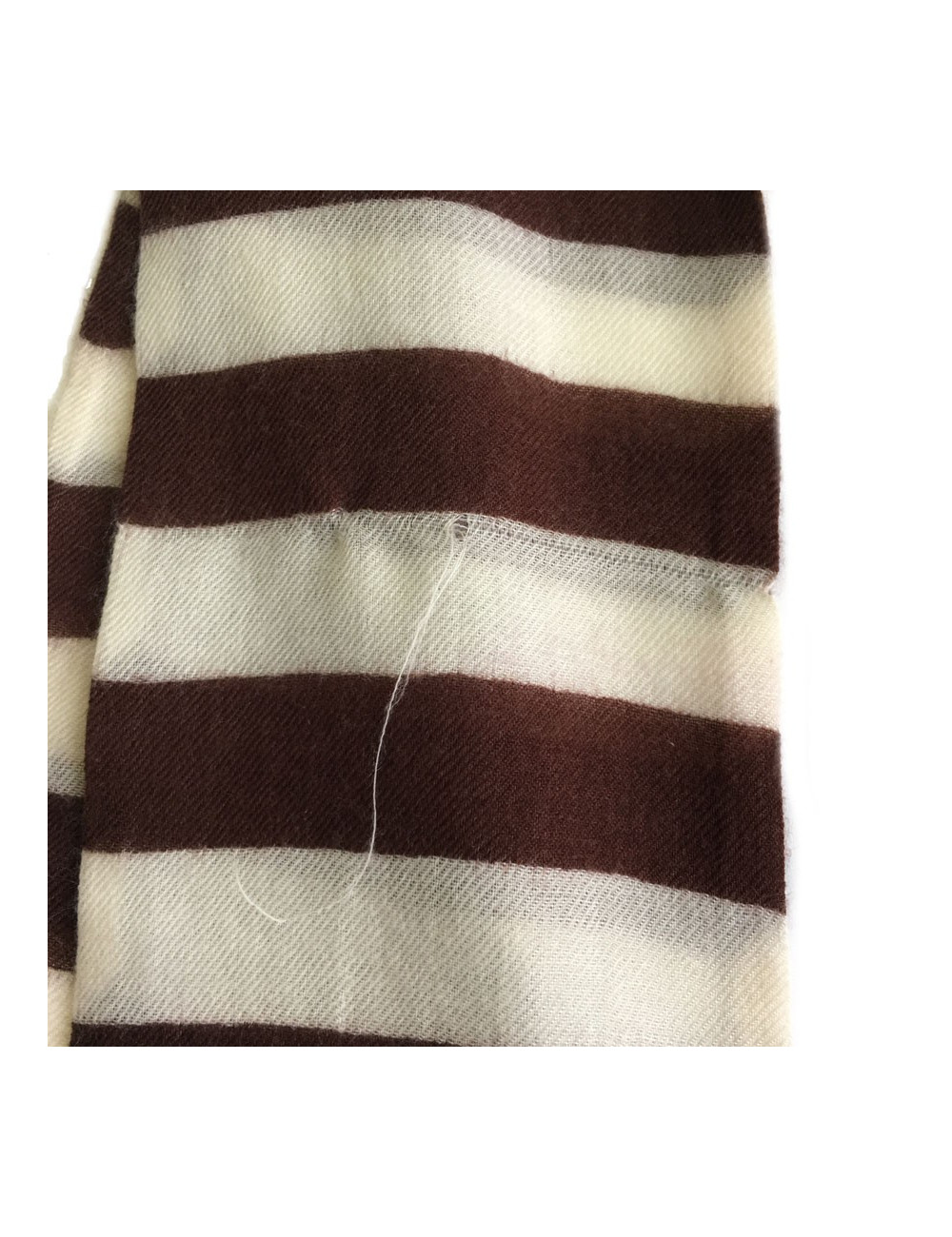 CHANEL striped Brown and Ecru cashmere scarf