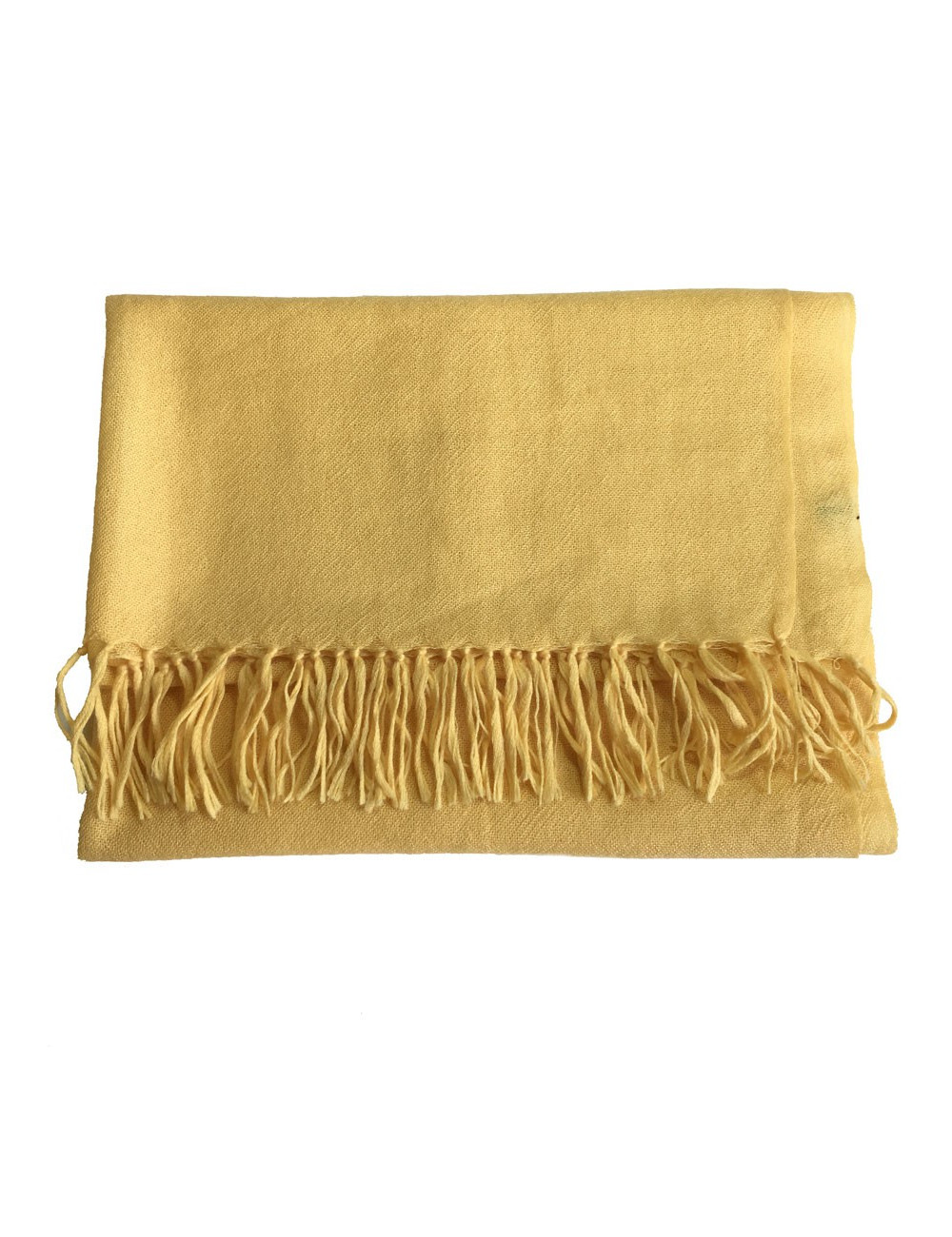 PRIX DEPOT Châle YVES SAINT LAURENT à franges jaune