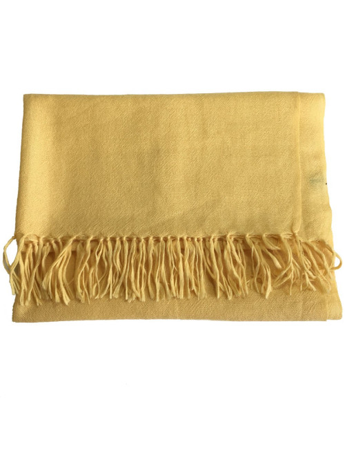 PRIX DEPOT Châle YVES SAINT LAURENT à franges jaune