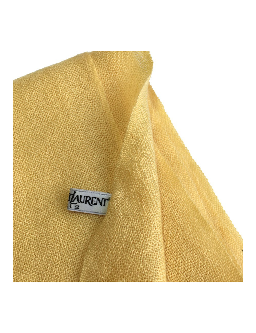 PRIX DEPOT Châle YVES SAINT LAURENT à franges jaune