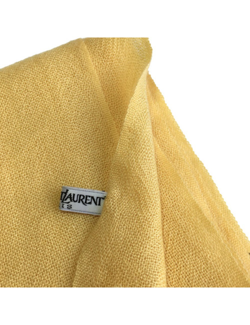 PRIX DEPOT Châle YVES SAINT LAURENT à franges jaune