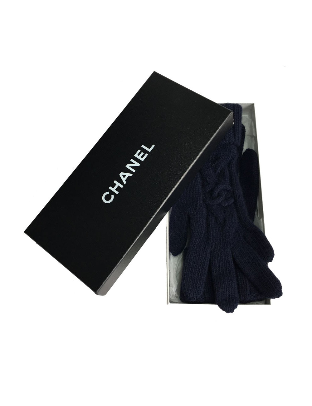 xxx Gants CHANEL en cachemire bleu