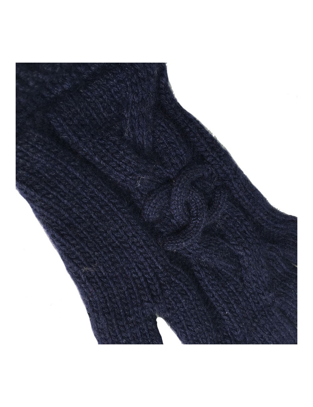  CHANEL gloves in dark blue cashmere size 7.5