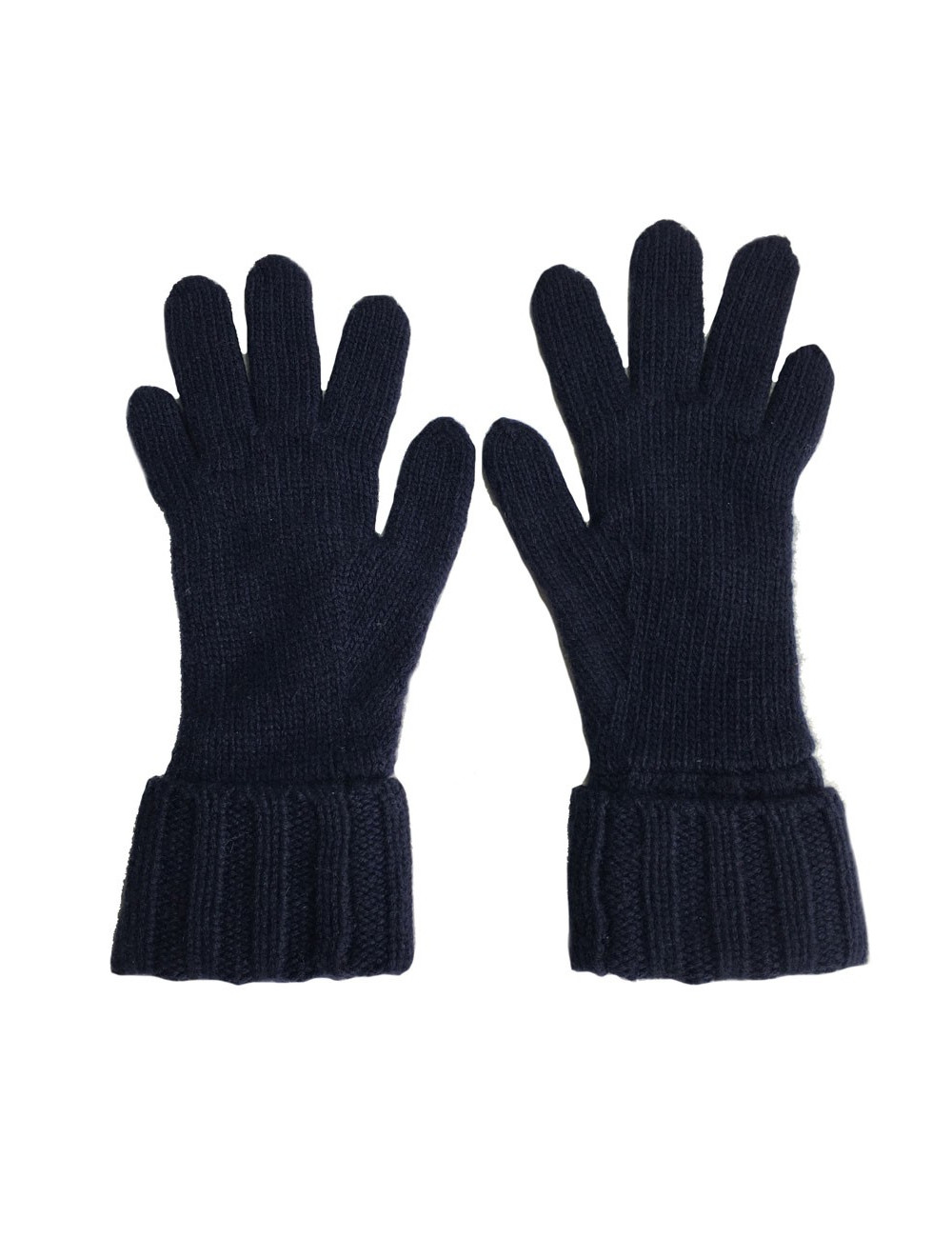  CHANEL gloves in dark blue cashmere size 7.5