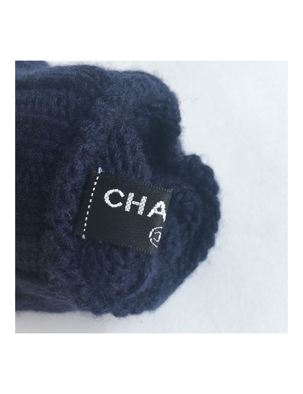  CHANEL gloves in dark blue cashmere size 7.5