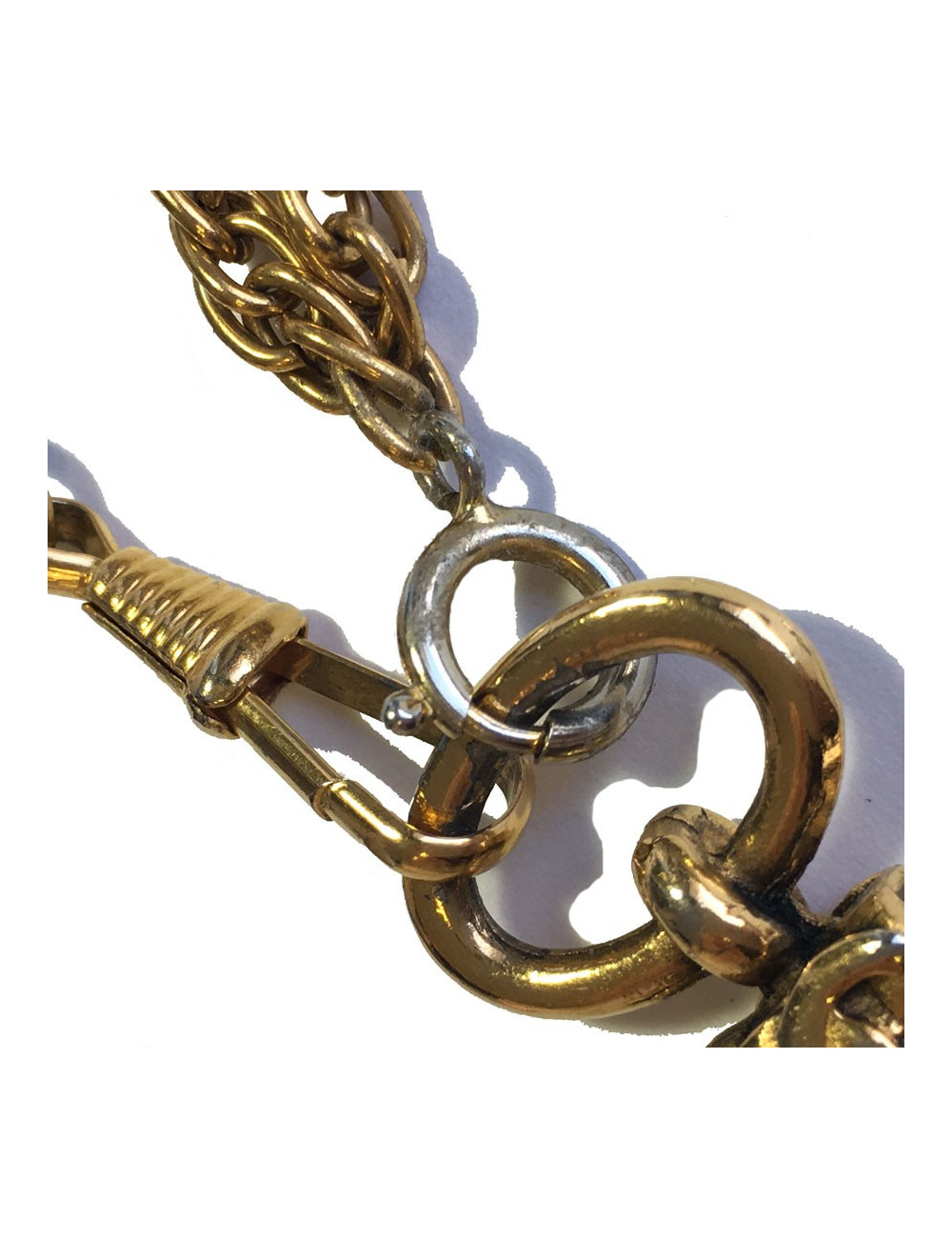 Sautoir CHANEL Vintage avec loupe en métal doré