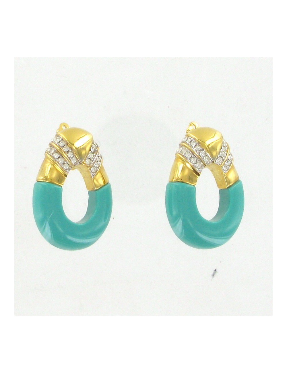 Clips d'oreilles turquoise KENNETH J LANE