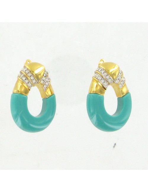 Clips d'oreilles turquoise KENNETH J LANE