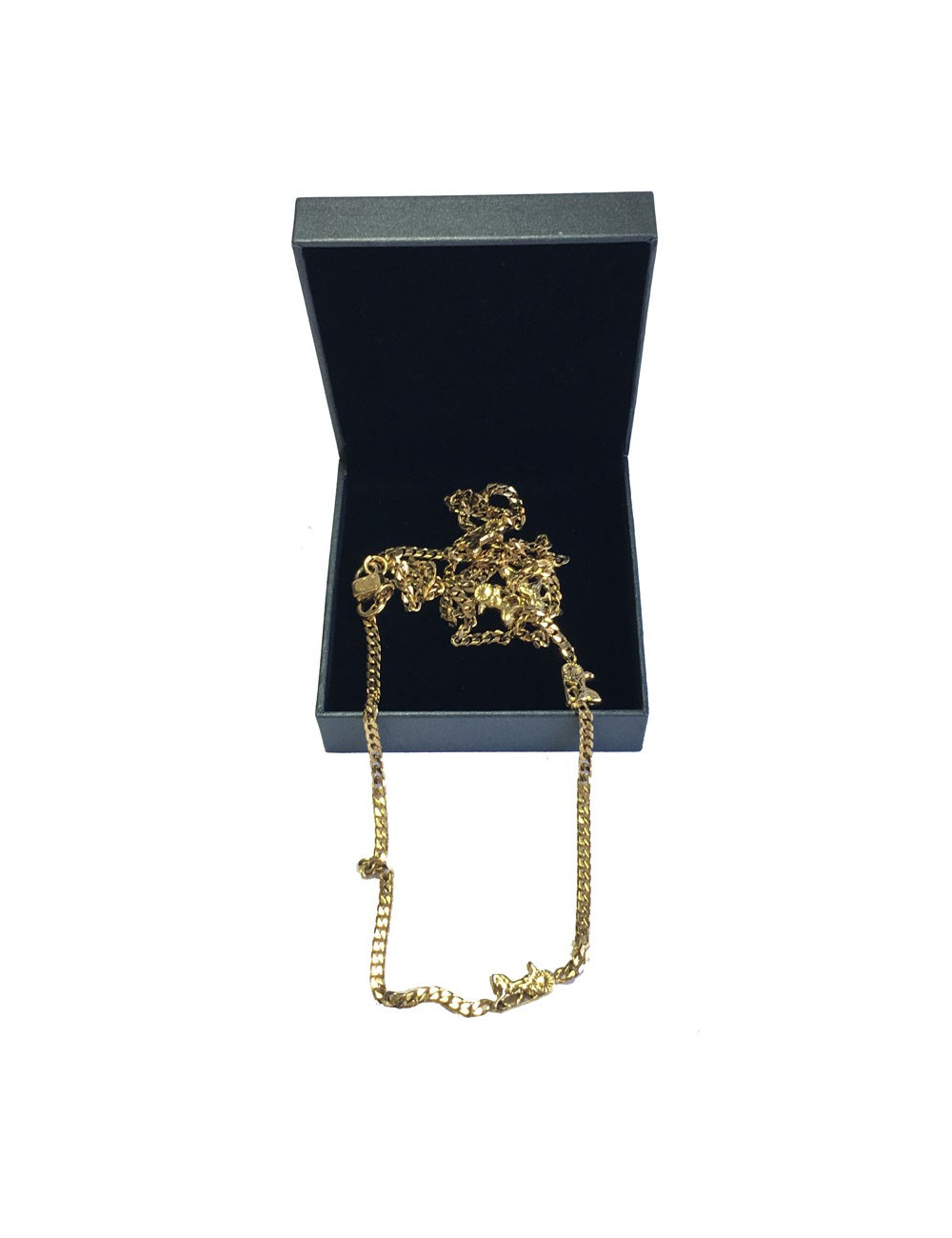 CELINE Long necklace wirth carriage charms in gilded metal